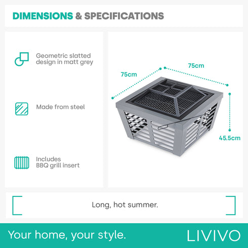 Veneziano Steel Fire Pit & Grill